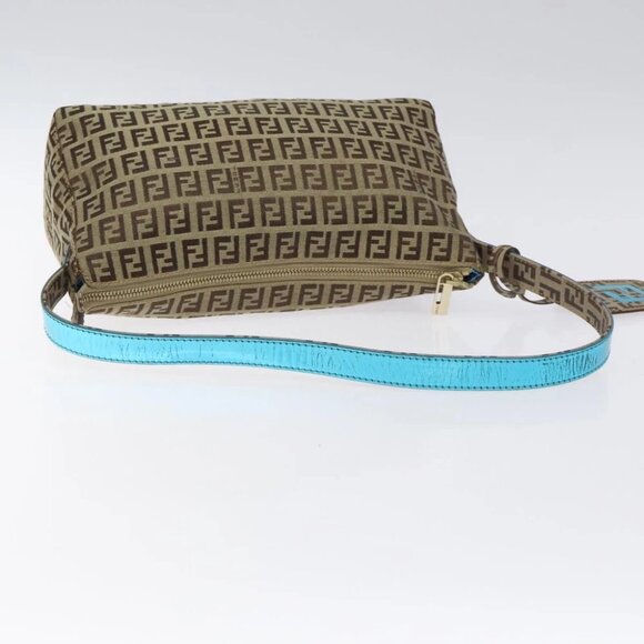 FENDI Zucchino Canvas Hand Bag Black Brown 8BR573 Auth mr1354 - Picture 10 of 14